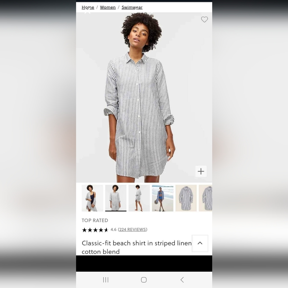 J. CREW Classic-fit beach shirt in striped linen-cotton blend